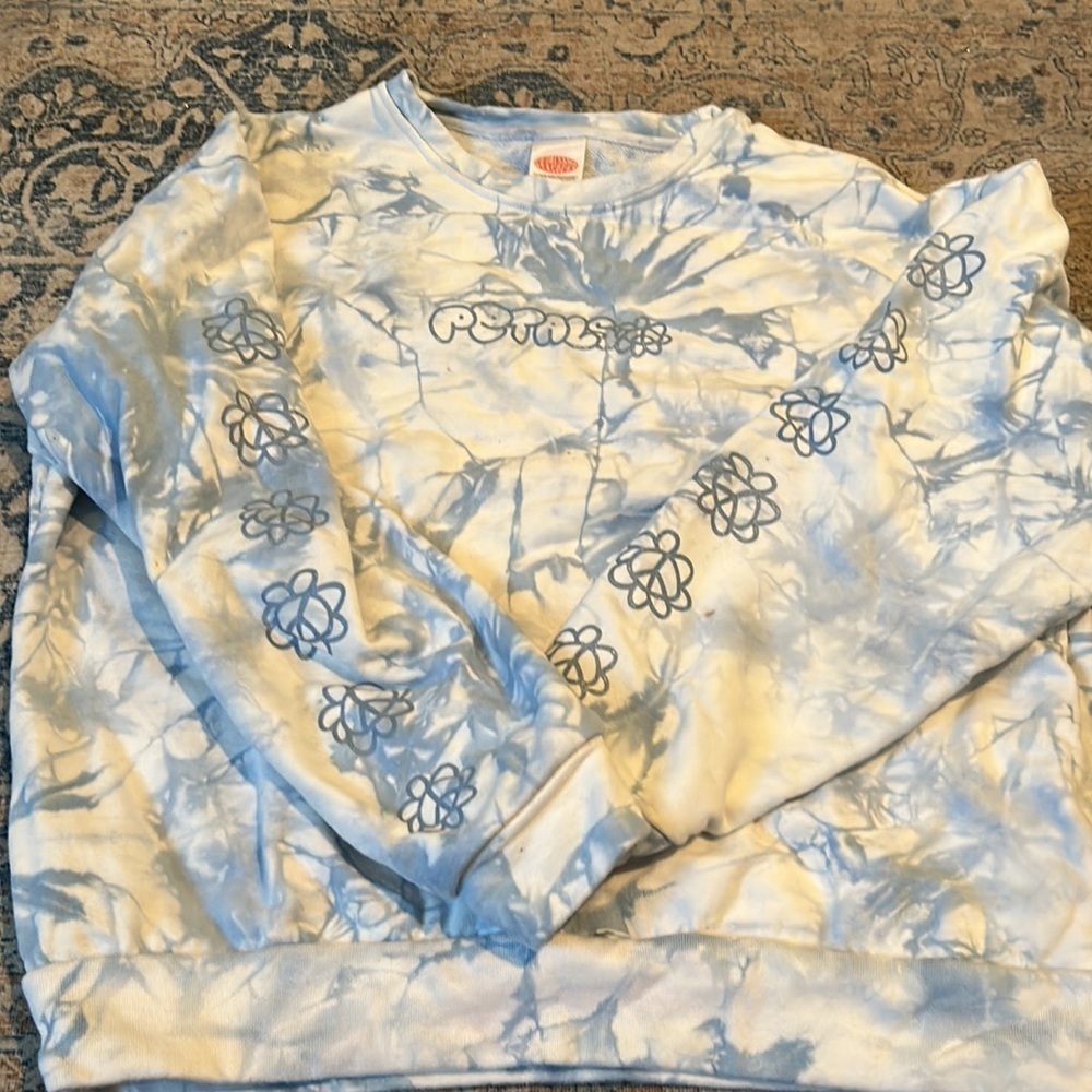 Petals and Peacocks Peace & Petals Blue Tie Dye Crewneck Sweatshirt - Picture 5 of 7